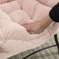 thumbnail image 6 of PAPROOS Accent Chair with Ottoman, Upholstered Fabric Reading Chair with Armrests, Footrest and Side Pocket, Modern Lounge Chair Comfy Lazy Chair for Living Room, Leisure Sofa Chair Set, Pink, 6 of 12