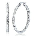 thumbnail image 2 of Hoop Earrings Stainless Steel Hypoallergenic Rhinestone Ring Earrings Earring Jacket for Women, 2 of 10