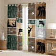 thumbnail image 2 of Homewish Jungle Bear Deer Black Out Curtains,Country Farmhouse Logdge Curtains Pack of 2 (42x63 Each),Green Brown Bedroom Curtains For Boys Teens,Ultra Soft Home Decor, 2 of 6