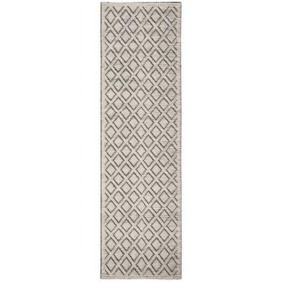 SAFAVIEH Vermont Thurstan Geometric Wool Runner Rug, Ivory/Black, 2'3" x 6'