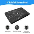 thumbnail image 4 of IUSU 8-Setting High Pressure Shower Head 12 inch Rain Shower Head with Handheld and Hose Black, 4 of 8