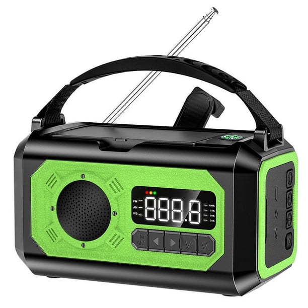 manivela solar de la alarma SOS de la radio meteorológica de la emergencia 12000mAh para acampar al aire libre