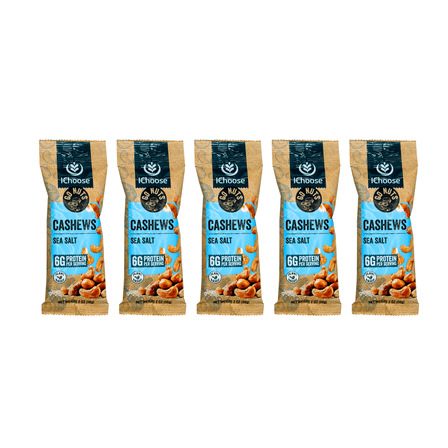 IChoose Go Nuts – Premium Cashews, High Protein Plant-Based Snack, 2 oz per Pack (5 Packs, Seasalt)