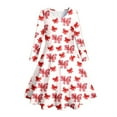thumbnail image 4 of MIASHUI Robe Imprimée Mignonne pour Filles Printemps Été Manches Longues Décontractées Robes Évasées, Rouge, 8-9 Ans, 4 of 5