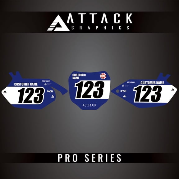 Attack Graphics Pro Series Number Plate Backgrounds for Yamaha YZ250F 2005