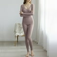 thumbnail image 5 of SELONE Womens Thermal Underwear Sets Winter Seamless Tight Crewneck Long Sleeve Tops Warm Elastic Waist Pants, 5 of 9