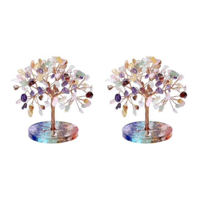Wosthever Elegante decoración del hogar, opción de regalo para los amantes del cristal, decoración elegante, cristales, piedras, árbol Type3 NO3