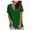 Green, variant on Zpanxa Womens Summer Tops, Women's Fashion Gradient Solid Blouse V-neck Short Sleeve Loose T-shirt Pockets Tops Light Blue M