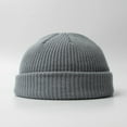 thumbnail image 2 of Noyal Mens Mini Short Fisherman Beanie Hat Winter Ribbed Docker Warm Knitted Skull Cap, 2 of 7