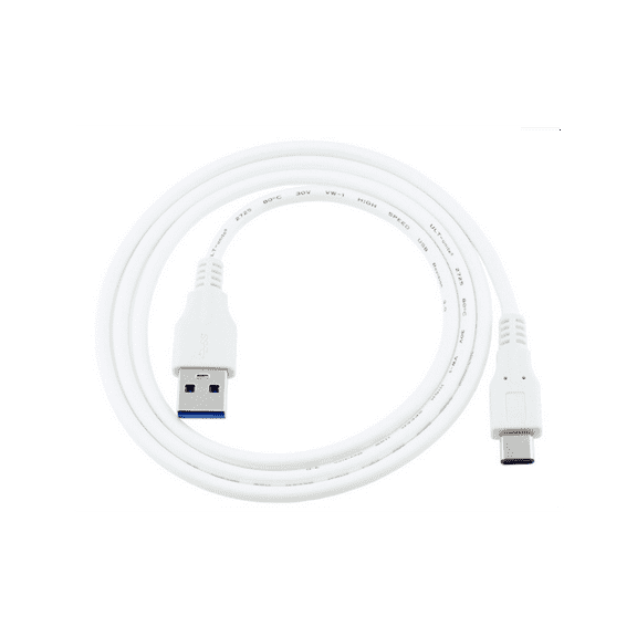 USB 3.1 Type C,1 Pack 6 feet / 2-meter Micro USB 3.1 Type C Male to Standard Type A USB 3.0 Male Data Cable for Type-C Supported Devices (2M) White
