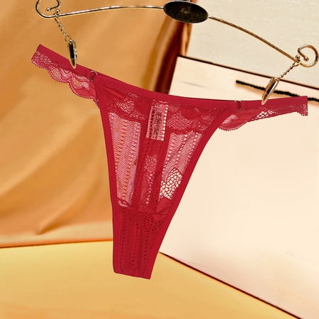 

Gubotare Boxer Briefs For Women Lace Underwear for Women Breathable Sexy Bikini Lightweight Soft Hipster Cheeky Panties Red S