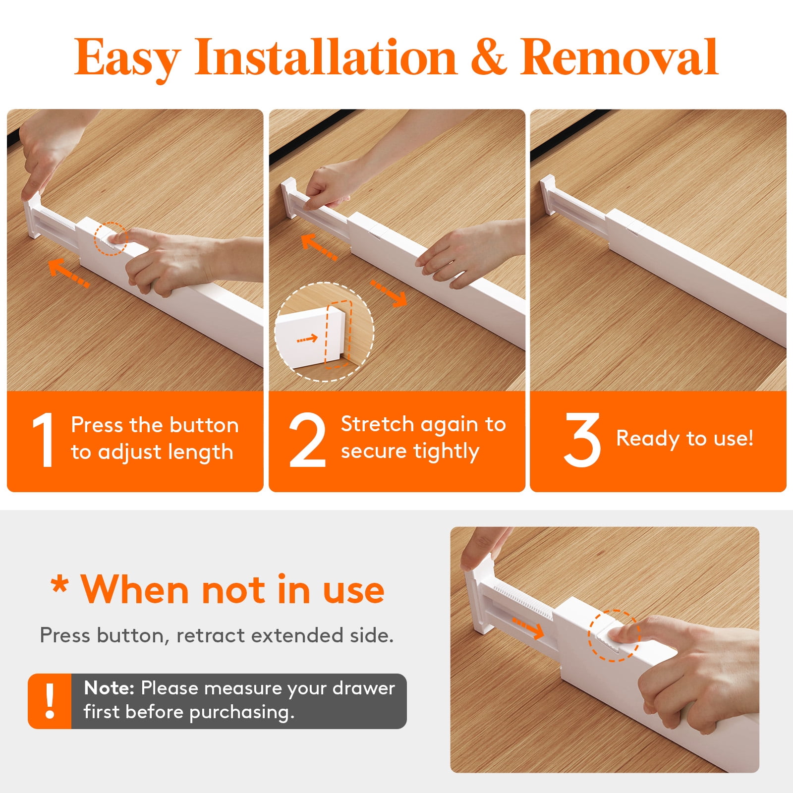 Lifewit Adjustable  Drawer Dividers, 12 Pack 2.36" High, 11"-17"Drawer Organizer for Utensils/Clothes/Makeup, Plastic Expandable Separators in Dresser/Bedroom/Bathroom/Office Storage