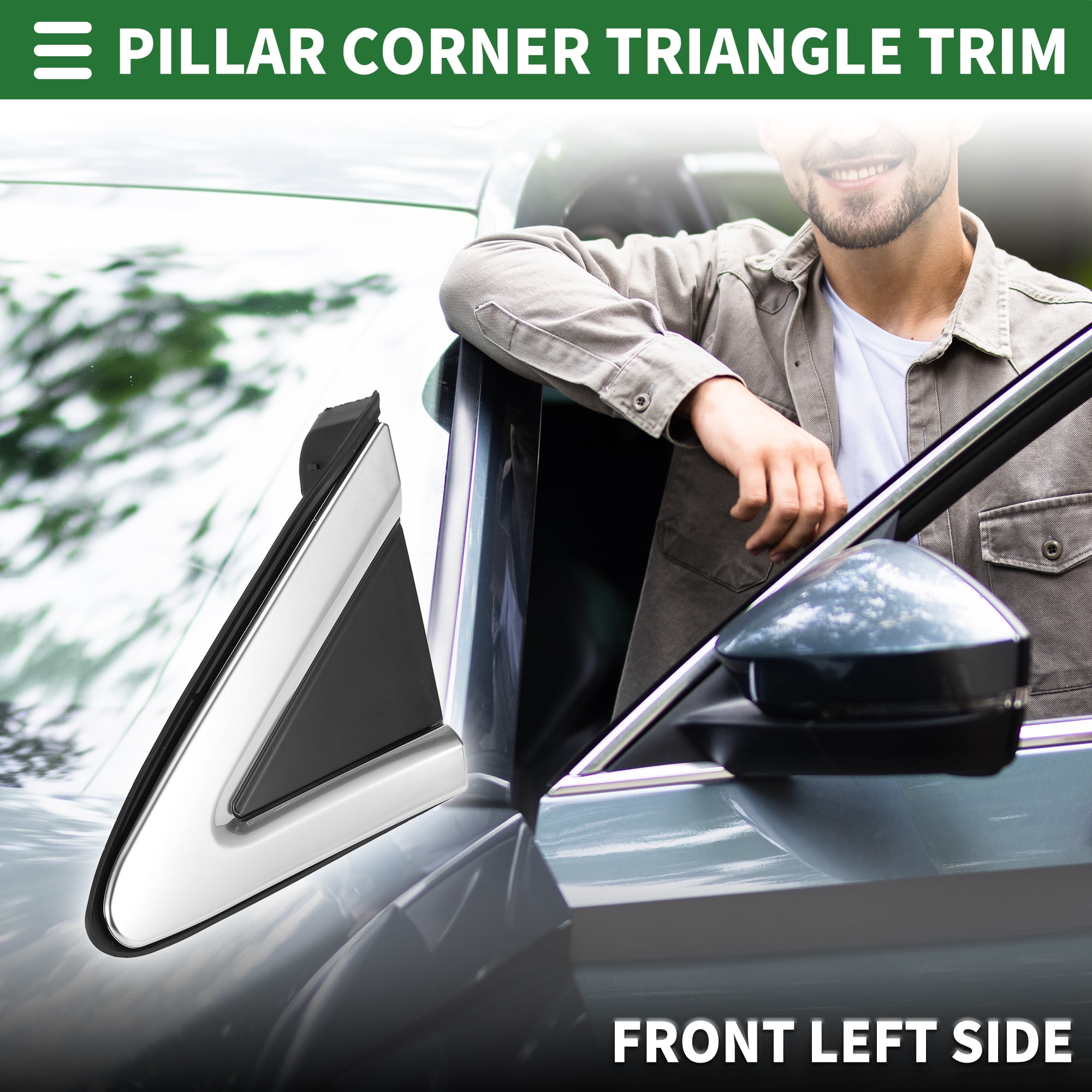 Unique Bargains Pillar Corner Triangle Trim for Cadillac XTS 2013-2019 Plastic