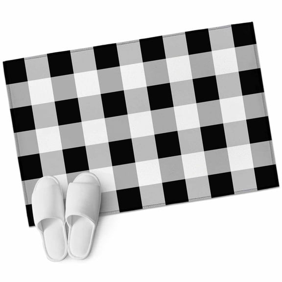 Area Rugs 2x3,Black White Buffalo Plaid Non Slip Washable Rug Indoor Carpet Soft Floor Rugs for Home Living Room Bedroom Dining Room Office