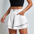 thumbnail image 5 of YanHoo Wide Leg Shorts for Women Fashion High Waisted Ruffle Short Pants Casual Outdoor Shorts with Pockets, 5 of 8
