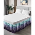 thumbnail image 4 of Thanksgiving Fall Bed Skirt King Size 16 Inch Drop, Retro Purple Blue Gradient Maple Leaf Wrap Around Dust Ruffle Bedskirts, Wrinkle & Fade Resistant Easy Fit Bedskirt with Adjustable Elastic, 4 of 8