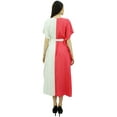 thumbnail image 3 of Bimba Womens Long Rayon 2 Colours Kaftan With Belt Designer Beach Cover Up Caftan Maxi Dress, 3 of 9