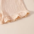 thumbnail image 6 of NOLDARES Toddler Baby Girl T Shirt Shorts Set Waffle Bow Sleeveless Slip Ruffle Tops Matching Outfit Spring Summer Clothes(Beige,4-5 Y), 6 of 9