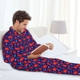 thumbnail image 6 of Naloa Cute Crabs Men’s Pajamas Set - Long Sleeve Button Down Sleep Shirt and Pajama Bottoms Sleepwear Set-Large, 6 of 7