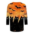 thumbnail image 4 of Women's 3/4 Sleeve Round Neck Halloween Printed Casual Fashion Top, 4 of 4