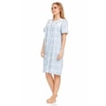 thumbnail image 2 of Dream8teen Women's Snaps Front Closure House Dress Short Sleeve Woven Housecoat Duster Lounger Robe 2018 Blue Plaid 4X-large, 2 of 5