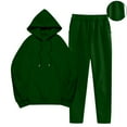 thumbnail image 3 of Bloomae Two Piece Tracksuit for Women Lightwieght Drawstring Long Sleeve Hooded Pullover Sweatshirts and Sweatpants Jogger Hoodie Sweatsuit Workout Lounge Set Green M, 3 of 8