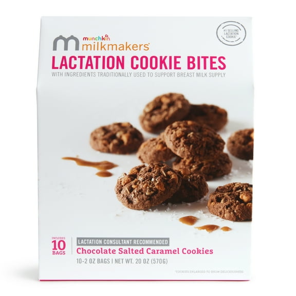 Munchkin® Milkmakers® Lactation Cookie Bites, Chocolate Salted Caramel, Fenugreek Free, 10 Count