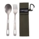 thumbnail image 1 of Vajilla De Titanio Para Acampar, Duradera, Ultraligera Para Mochileros, Vajilla, Tenedor, Cuchara, Bolsa Verde Sunnimix cuchara de mango largo, 1 of 8