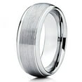 thumbnail image 2 of Silly Kings 8mm Brushed Silver Tungsten Wedding Band Dome Wedding Ring Brush Finish Comfort Fit 9.5, 2 of 4