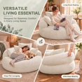 thumbnail image 3 of 5FT Oversized Round Memory Foam Bean Bag Chair with 3 Accent Pillows, 3 of 7