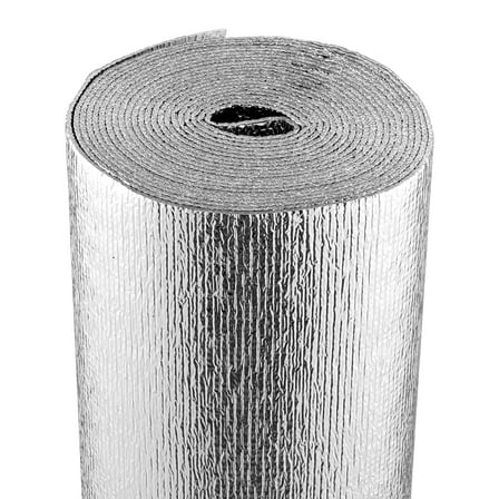 VEVOR Double Reflective Insulation Roll, Foam Core Radiant Barrier, 3.2 mm 48 in x 25 ft, Double-Sided Aluminum Foil EPE Foam Heat Reflective Shield
