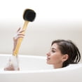 thumbnail image 2 of Depurador de espalda para baño de ducha, cepillo corporal de silicona con mango largo para exfoliar la piel, negro, 1 ud., 2 of 7