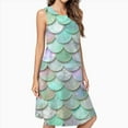 thumbnail image 2 of Iridescent Mermaid Scales Pattern Dress Loose Women'S Dress Beach Dresses With Pockets Dresses For Womens, 2 of 4