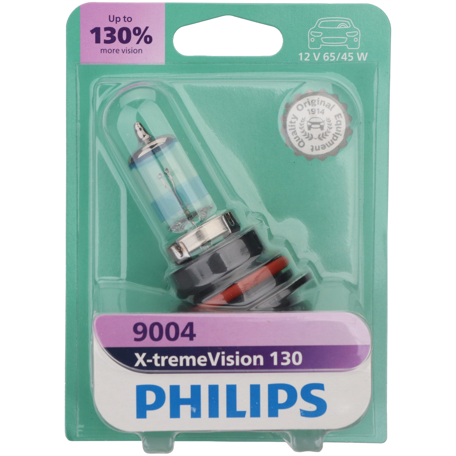 Philips X-tremeVision 130 9004 Halogen Headlight Bulb, 1 pack, Fits Select Vehicles