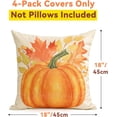 thumbnail image 2 of Fall Decorative Throw Pillow Covers 18x18 Inch, Set of 4 Pillowcases Pumpkins Maple Leaves, Autumn Harvest Thanksgiving Halloween Pillow Case for Farmhouse Home Couch Sofa(Beige), 2 of 6