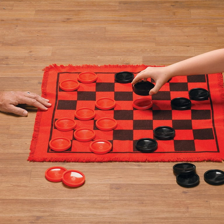 Mega 3-In-1 Giant Checkers & Tic Tac Toe Game Set with