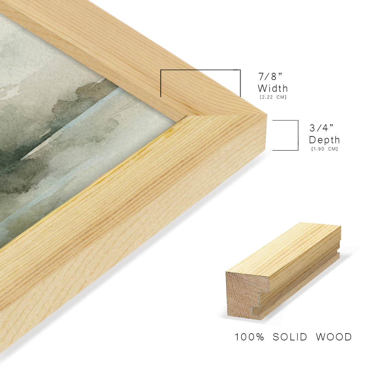 Heavy Fog I - Framed Print w/glass - Natural Wood