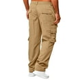 thumbnail image 5 of LWavelet Men's Relaxed Fit Cargo Pants Elastic Waist with Side & Cargo Pockets for Outdoor Casual Work Wear Khaki L, 5 of 5