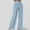 Sky Blue, variant on Women's Wide Leg Jeans Casual High Waisted Straight Elastic Waist Denim Pants With Pockets Black XXL