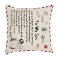 thumbnail image 2 of Cateissary Funda de almohada de piel de melocotón con letras de 45x45cm, diseño personalizado, funda de almohada decorativa, funda de cojín para el Decoración del hogar papa a hijo Cateissary HA002997-01, 2 of 6