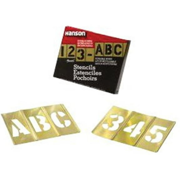 C.H. Hanson Brass Stencil Letter & Number Sets, Brass, 4 in