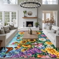 thumbnail image 3 of 6'x9' Area Rugs, Yellow Sunflower Indoor Outdoor Area Rug for Living Room Bedroom, Wildflower Daisy Country Farm Pastoral Washable Bathroom Rugs Kitchen Floor Carpet Mats Home Decor Aesthetic, 3 of 8