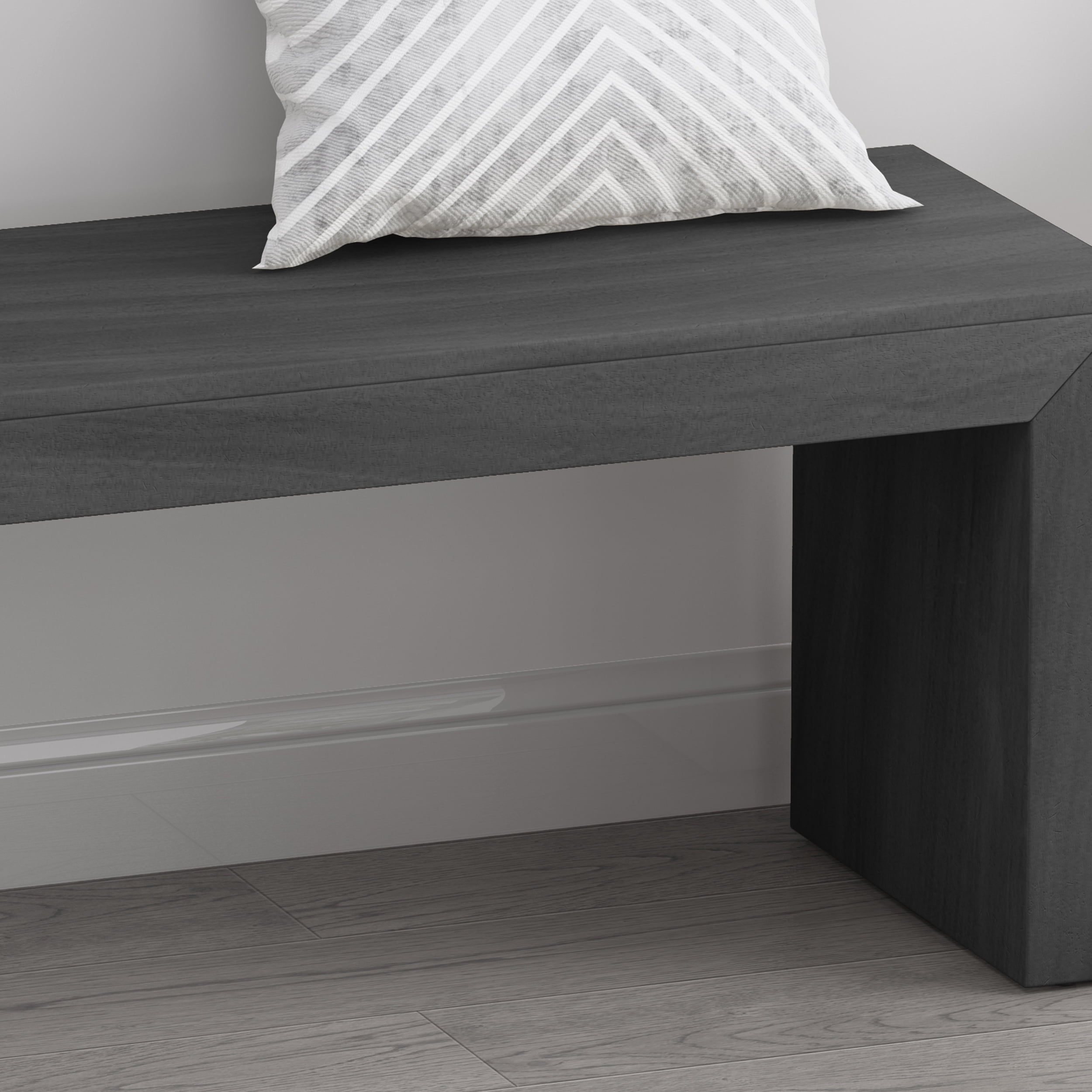 Noble House Maiya Farmhouse Acacia Wood Dining Bench, Black