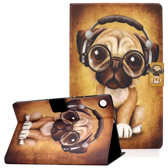 Galaxy Tab A8 10.5 Case for SM-X200/SM-X205/SM-X207, Allytech Shock Proof Multi-Angle Viewing Stand PU Leather & Soft TPU Back Auto Sleep Wake Wallet Case for Samsung Galaxy Tab A8 2021, Music Dog