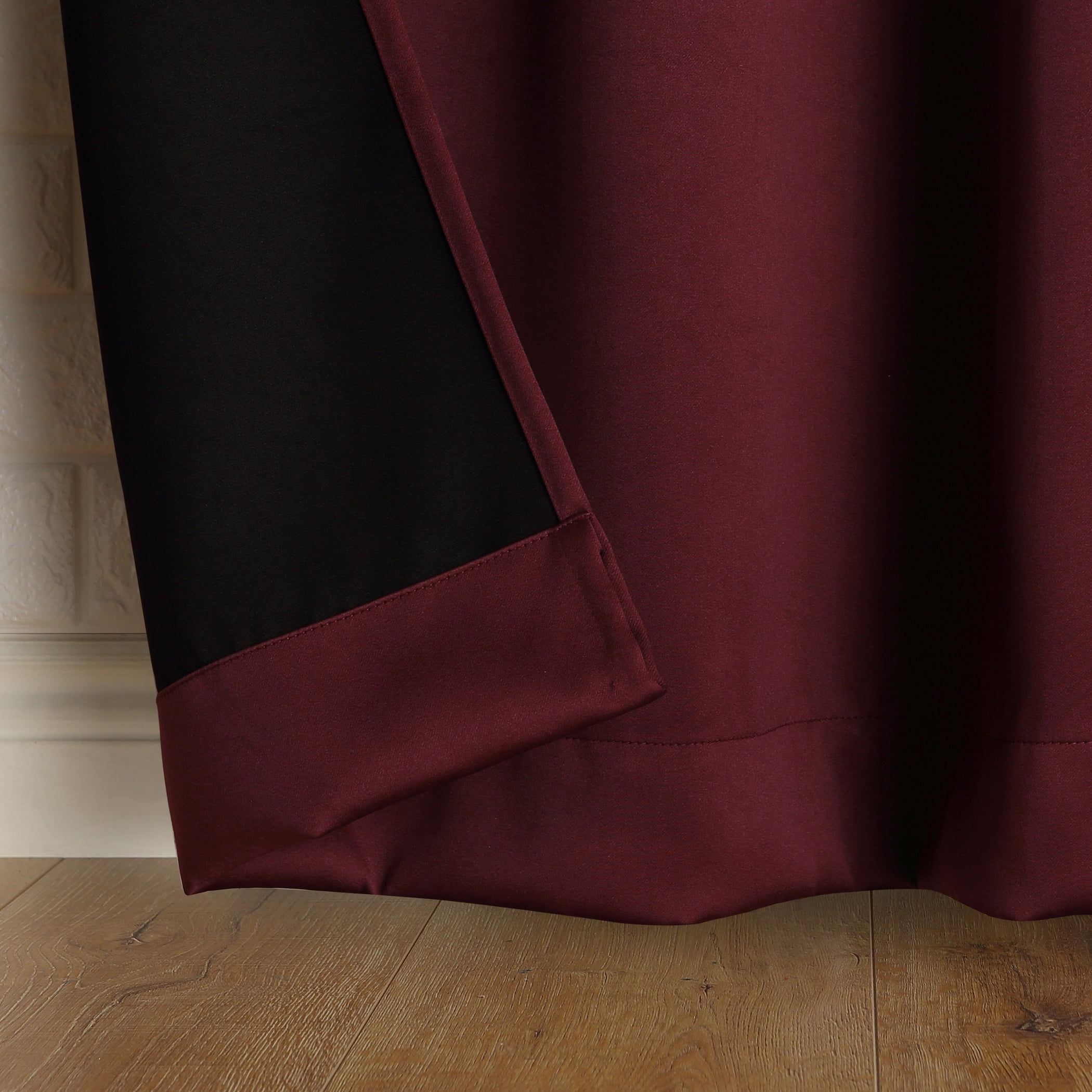 Sun Zero Avery 100% Blackout Rod Pocket Single Curtain Panel, 40" x 63", Wine Red