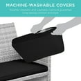 thumbnail image 6 of Best Choice Products 4-Piece Outdoor Wicker Patio Conversation Furniture Set w/ Table, Cushions - Gray/Black, 6 of 8
