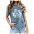 thumbnail image 1 of WEAIXIMIUNG T-Shirt à Manches Courtes Col Rond Imprimé Couleur Unie Mode Décontractée pour Femmes pour la Saint-Valentin, 1 of 5