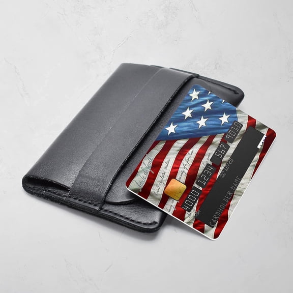 American Flag Credit Card Stickers, Vinyl Decals 4 Pack