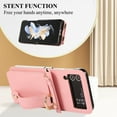 thumbnail image 4 of Allytechgroup Premium Galaxy Z Flip 4 5G Case Wallet - Stylish Phone Case for Samsung Galaxy Z Flip 4 with Ring Holder Shoulder Strap Hand Strap RFID Blocking Case for Girls Women, Pink, 4 of 8