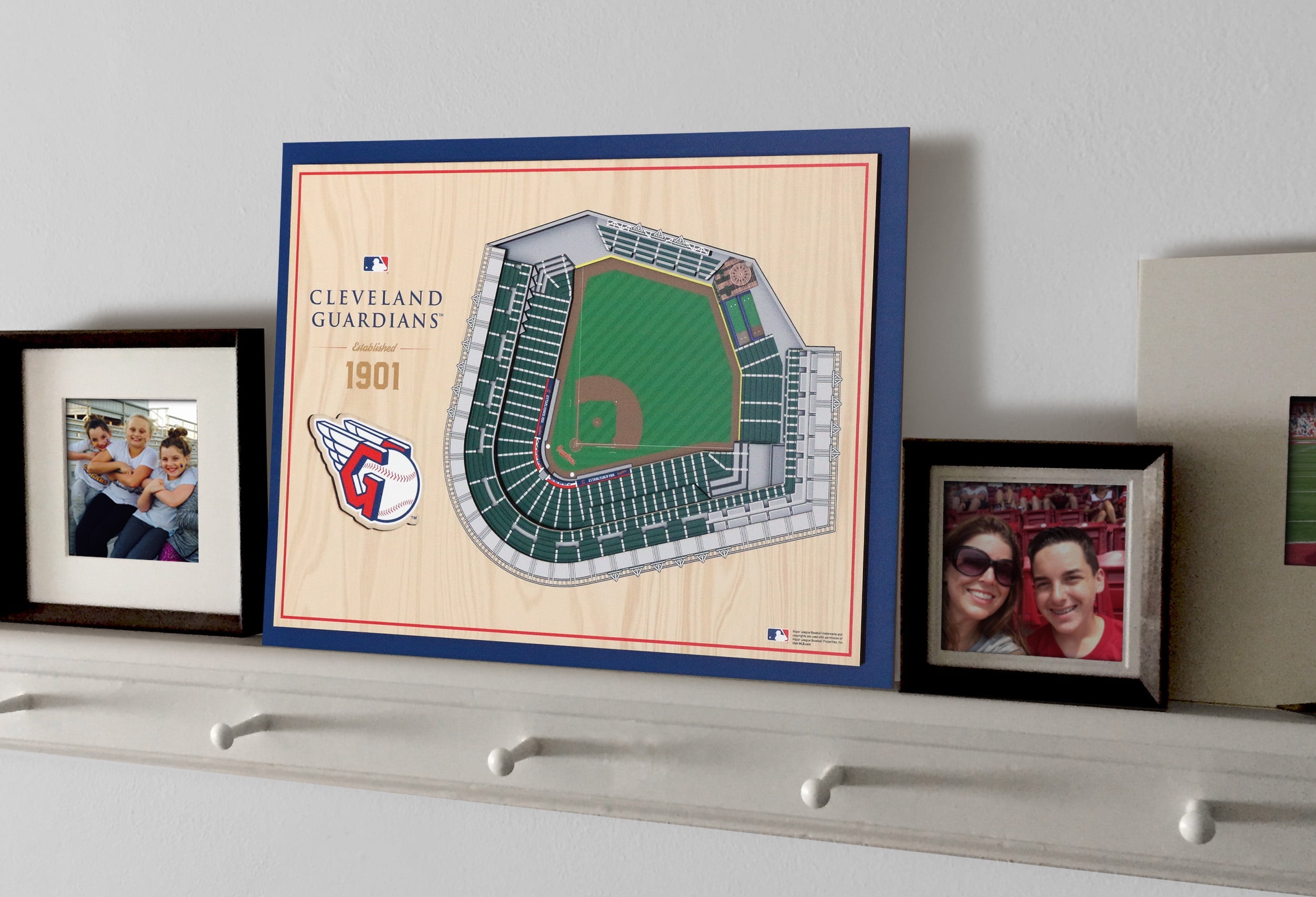 YouTheFan MLB Cleveland Guardians 5 Layer Stadiumview Wall Art